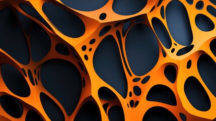 abstract paper web in orange and black background