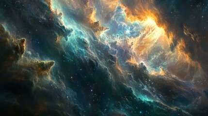 A Cosmic Nebula with Swirling Gas and Dust Clouds