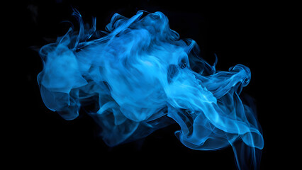 Fototapeta premium Vivid blue smoke cloud isolated on background
