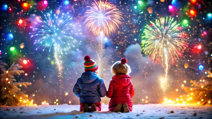 happy family celebrating christmas