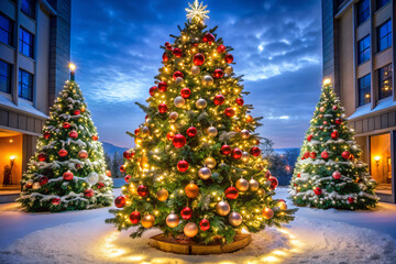 christmas tree and decorations