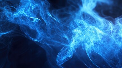 Obraz premium Abstract Light Blue Smoke on Dark Background