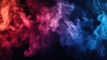 Fototapeta premium Vapor Smoke in Deep Colors on Dark Background