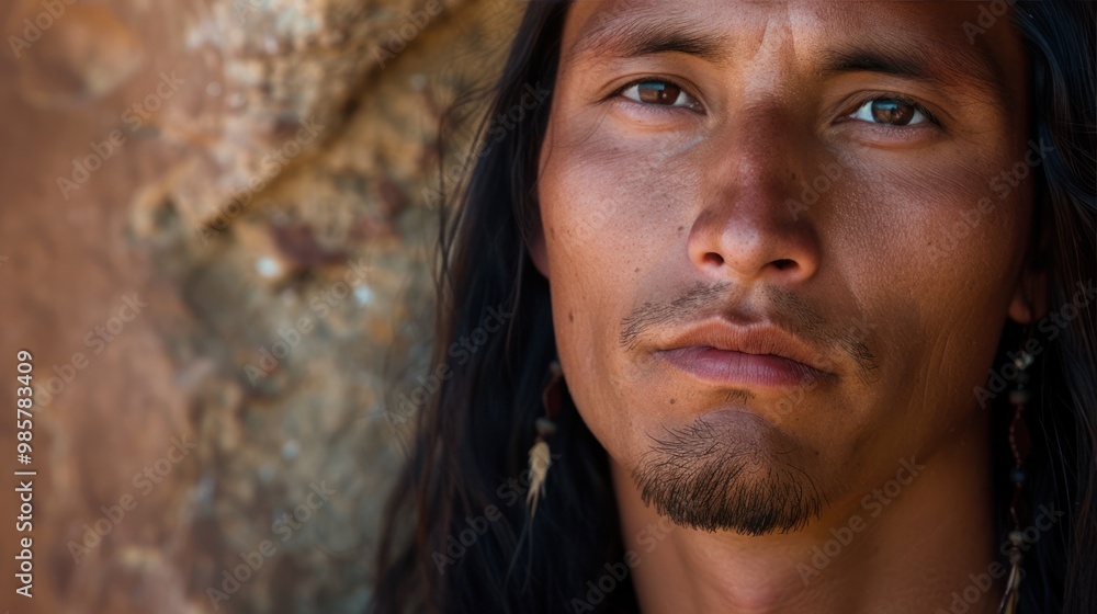 Poster Close-up Portrait of a Native American Man