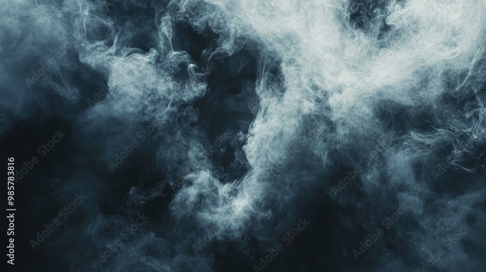 Poster abstract smoke texture frame on dark backdrop with fog creating a natural pattern