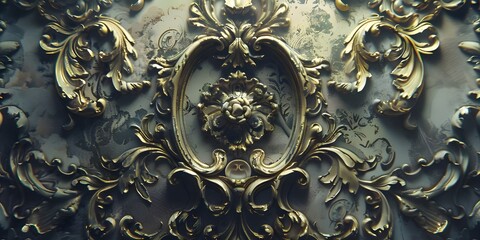 Royal vintage Victorian Gothic background Rococo venzel and whorl created with