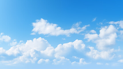 Obraz premium Shimmering Blue Sky Enveloped by Fluffy White Clouds