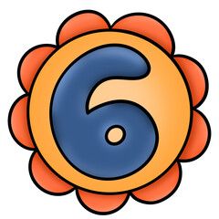 Illustration of flowers with number items