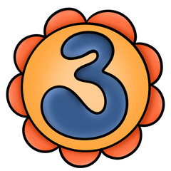 Illustration of flowers with number items