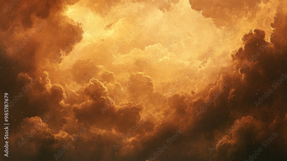 Poster rust colored dynamic sky background after a storm