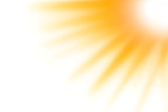 Realistic glowing sun rays explode effect and sunlight special lens flare shine isolated transparent background. PNG yellow sun light overlay oranger glow. Summer spring decoration design elements