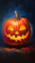 Halloween pumpkin artwork available in vertical format