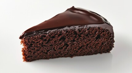 A Single Slice of Chocolate Cake with Icing