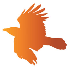 Halloween Raven Silhouette with Colorful Design. Vector Illustration