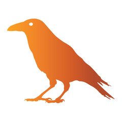 Halloween Raven Silhouette with Colorful Design. Vector Illustration