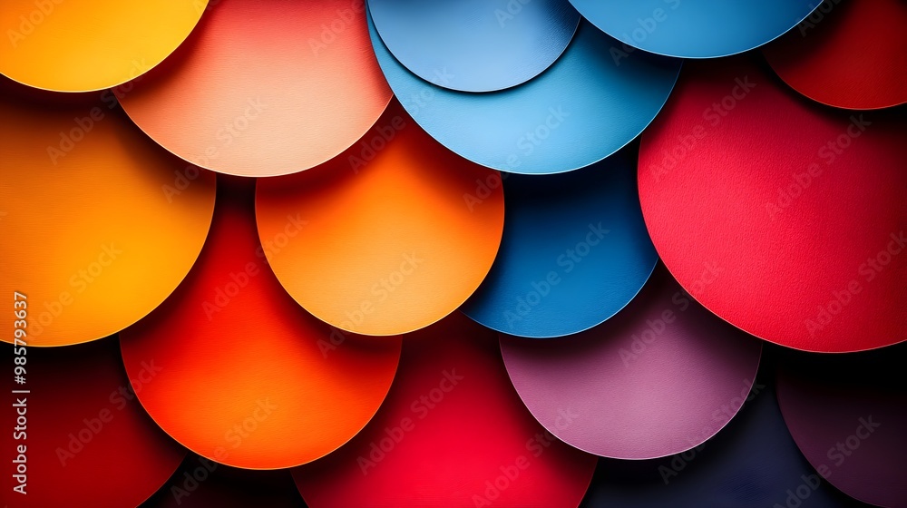 Aufkleber layered papercut venn diagram with overlapping colored circles and soft shadows