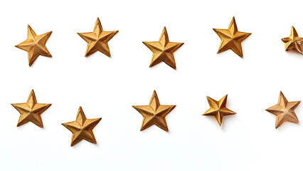 Obraz premium golden stars isolated on white background