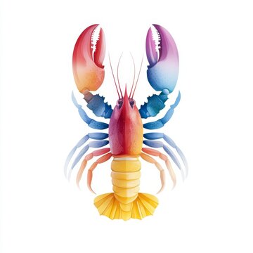 colorful lobster on white background clip art preview