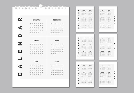 Wall Calendar 2025 to 2028