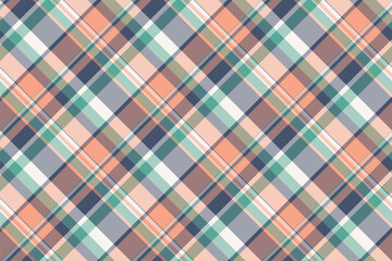 Top textile fabric seamless, pop background check tartan. Customize pattern vector texture plaid in pastel and light colors.