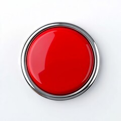 A red button on a white surface