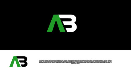 Alphabet letter icon logo AB
