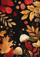 autumn greeting card design with seasonal elements
