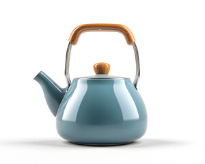 Obraz premium Traditional stainless steel stovetop kettle isolated on white