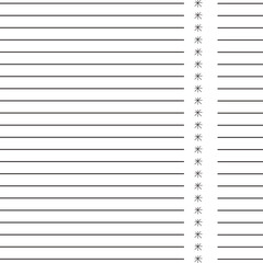 Lined sheet with vertical rows of stars