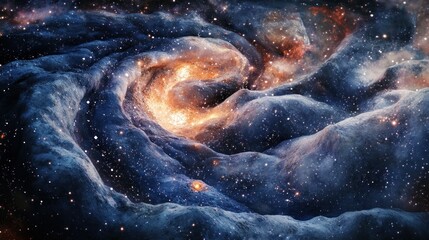 Fototapeta premium A Cosmic Whirlpool of Stars and Nebulae