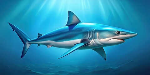 Naklejka premium A minimalist shark illustration designed for educational and creative purposes, showcasing the simplicity and elegance of marine life in a unique, artistic style.