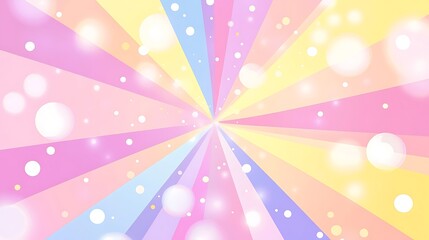 Whimsical Pastel Fairground Poster Design with Polka Dot Patterns and Bubble Rays for Children's Party Banner