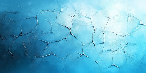 Obraz premium Cracked blue surface - dry clay paint texture background