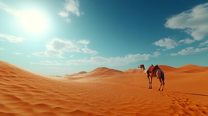 Desert Landscape with Camel Illustration