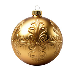 Fototapeta premium Elegant Gold Christmas Ornament with Intricate Floral Pattern