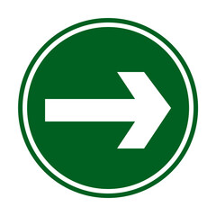 Green Icon for Roads and Directions | Directional Arrow | Right Direction Turning Traffic Sign Isolated SVG