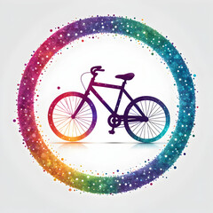 Fototapeta premium Bicycle Logo With Sparkling Ring 