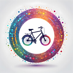 Fototapeta premium Bicycle Logo With Sparkling Ring 