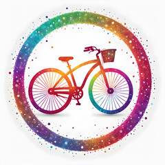 Fototapeta premium Bicycle Logo With Sparkling Ring 