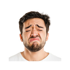Sad Man Crying with Closed Eyes
