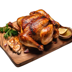 roasted chicken on a white plate