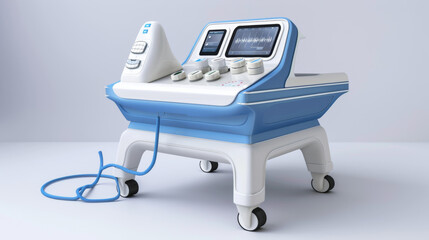 Therapeutic ultrasound machine for deep tissue heating and promoting tissue healing isolated on white background