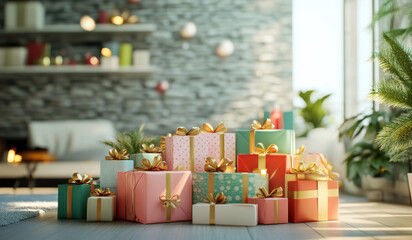 A room full of wrapped and bowed gifts