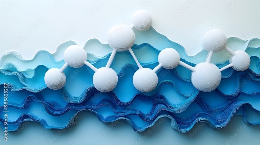 Poster whimsical paper cut representation of a salt molecule with interconnected ions in a lattice design