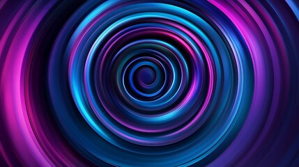 Obraz premium Mesmerizing Abstract Artwork of Vibrant Purple and Teal Concentric Circles on Dark Blue Background with Digital Noise | Creative Geometric Design