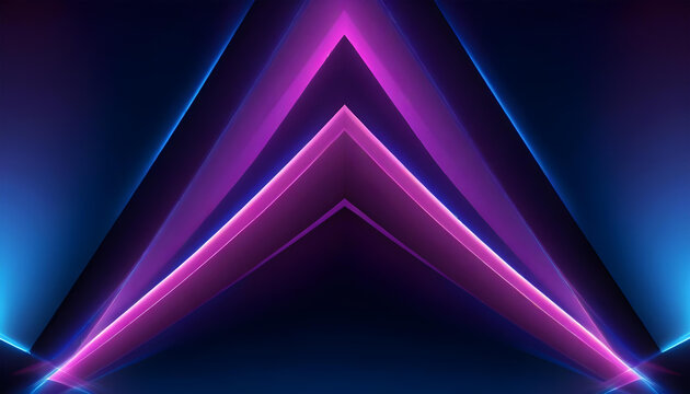 glowing pink and blue triangular line shapes abstract background