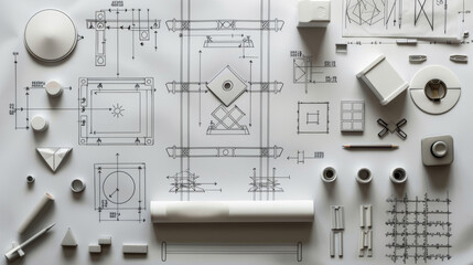 Templates with standard shapes and symbols for quickly adding common elements to drawings