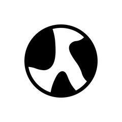 Earth globes isolated on white background. Flat planet Earth icon. Color editable