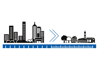 Obraz premium City skyline vector change of scale