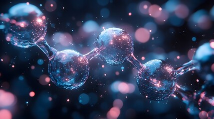 Detailed Digital of a Dynamic Water Molecule Structure